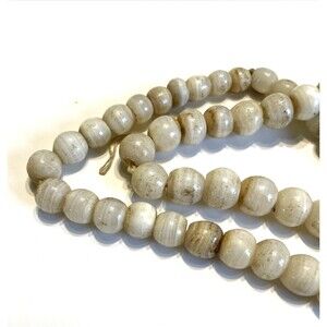 Beige African Trade Beads 50pcs Glass Rustic Ethnic